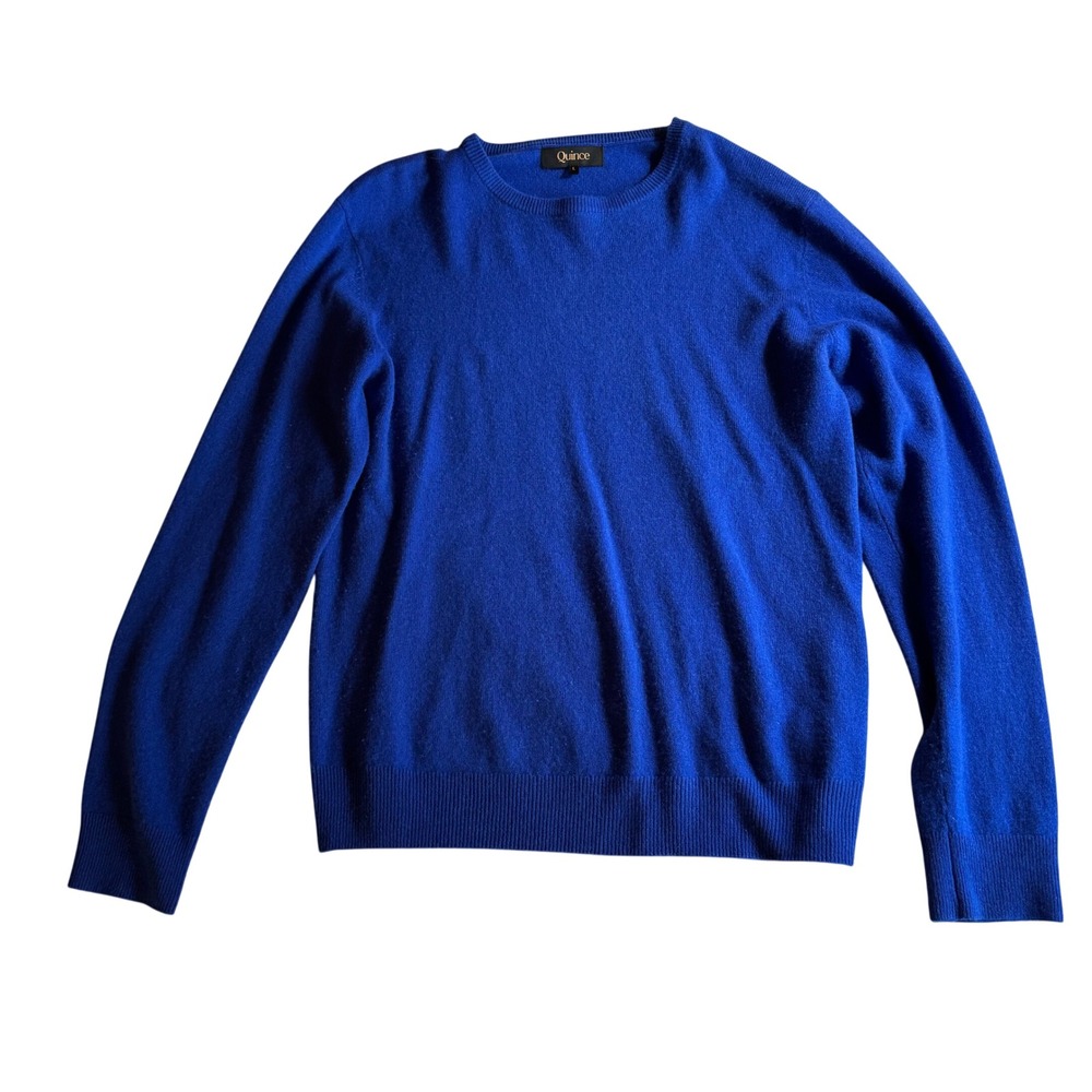 Quince Mongolian Cashmere Crewneck Sweater Sapphire‎ Blue Mens Large